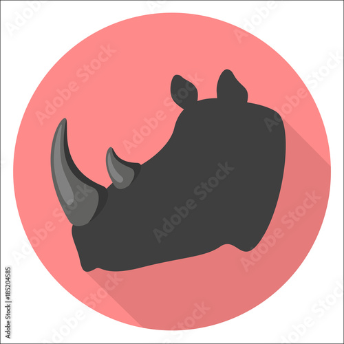 Nashorn Flat Design Icon