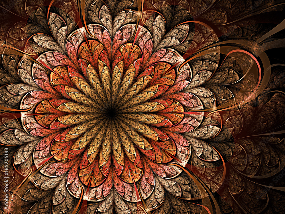 Naklejka premium Water themed fractal flower, digital artwork for creative graphi