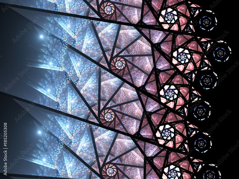 Colorful fractal spiral pattern, digital artwork for creative graphic design