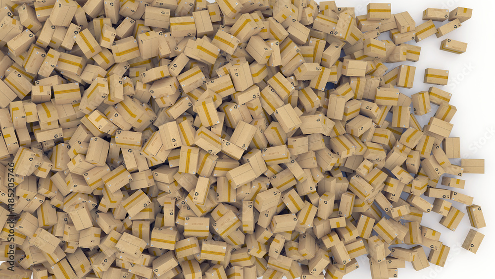 cardboard box chaos 3d render cardboard box chaos 3d render