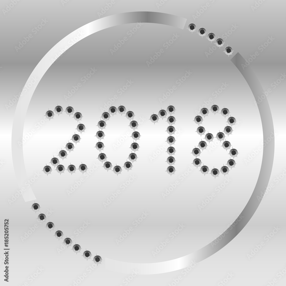 Happy New Year 2018 text design. Vector 2018 Happy New Year and christmas elements. Happy New Year 2018 text design. Vector 2018 Happy New Year and christmas elements.
