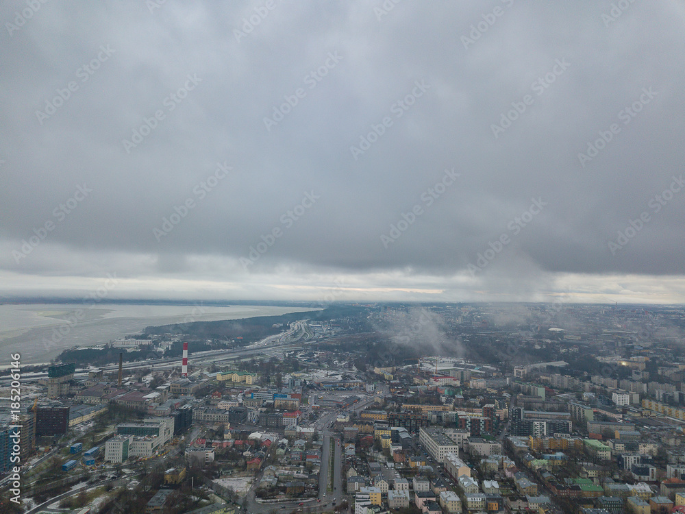Aerial view of City Tallinn Estonia Aerial view of City Tallinn Estonia