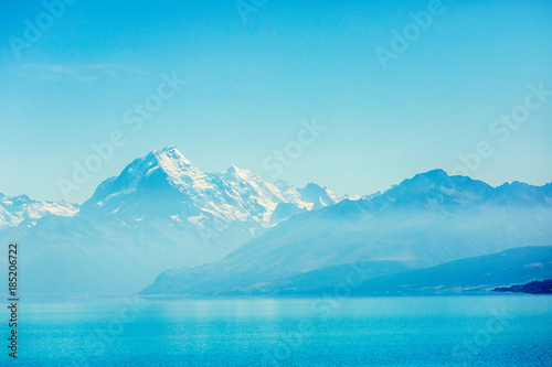 Lake Pukaki and Mt. Cook as a Background 