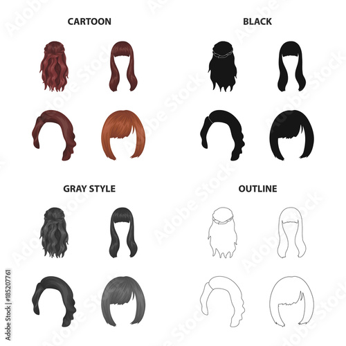 Wig, hairdresser, salon, and other web icon in cartoon style.Salon, beauty, model, icons in set collection.