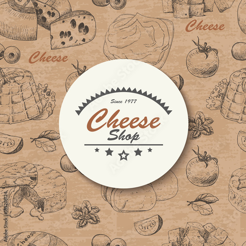 Vector background with cheese products