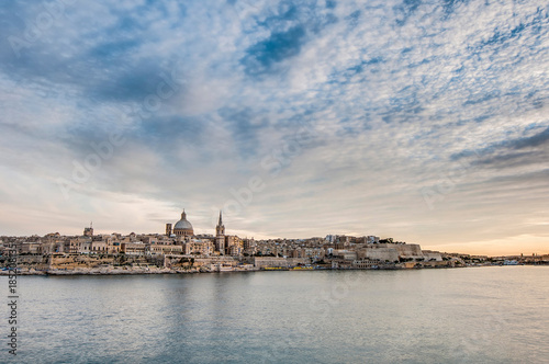 Valletta seafront skyline view, Malta