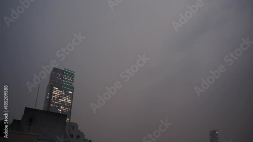 Wallpaper Mural Very rare, long lasting thunderstorm strikes over the sky of metropolitan Tokyo.  Torontodigital.ca