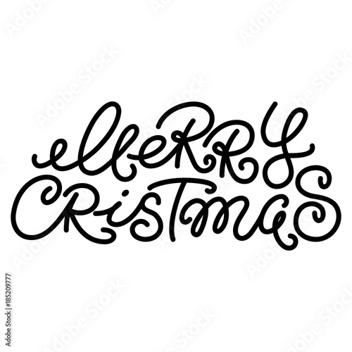 Merry Christmas text, hand written type, lettering