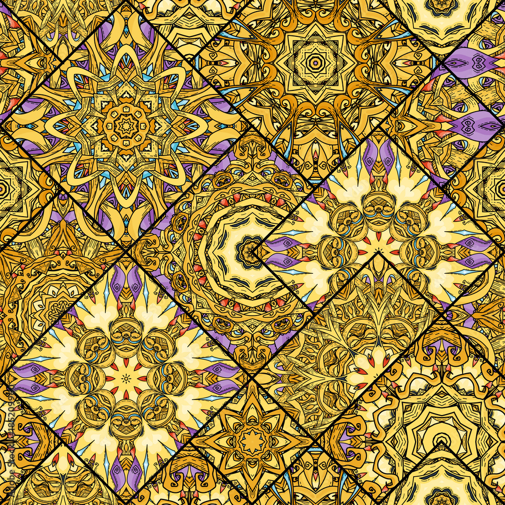 Seamless mandala pattern. Vector endless illustration