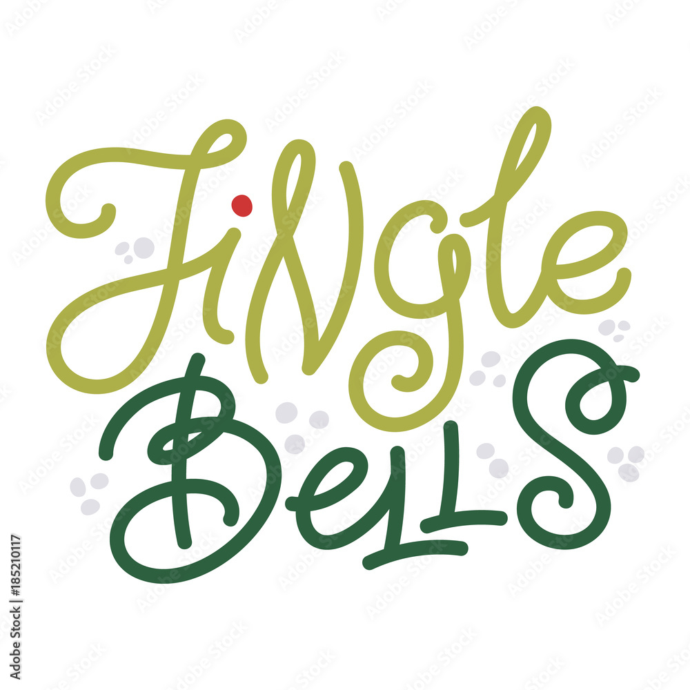 Jingle Bells - Christmas greeting and doodle stars Jingle Bells - Christmas greeting and doodle stars