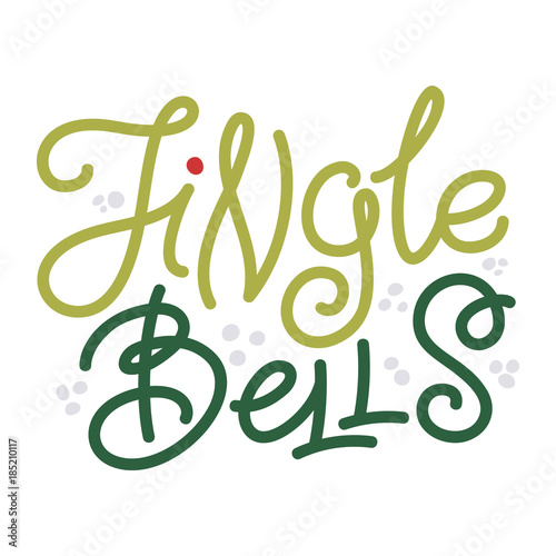 Jingle Bells - Christmas greeting and doodle stars