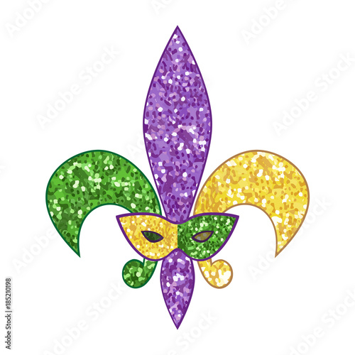 Beautiful fleur de lis with shimmer texture