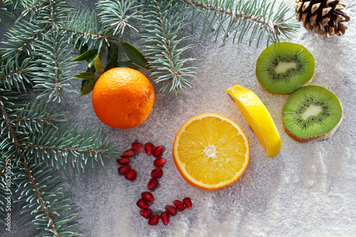 Healthy holidays food and diet. New year's decisions about a healthy lifestyle.
