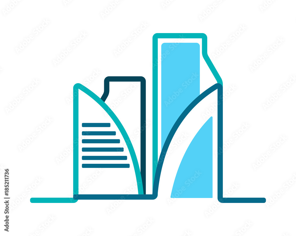 blue building cityscape skyscraper construction architecture image icon logo blue building cityscape skyscraper construction architecture image icon logo