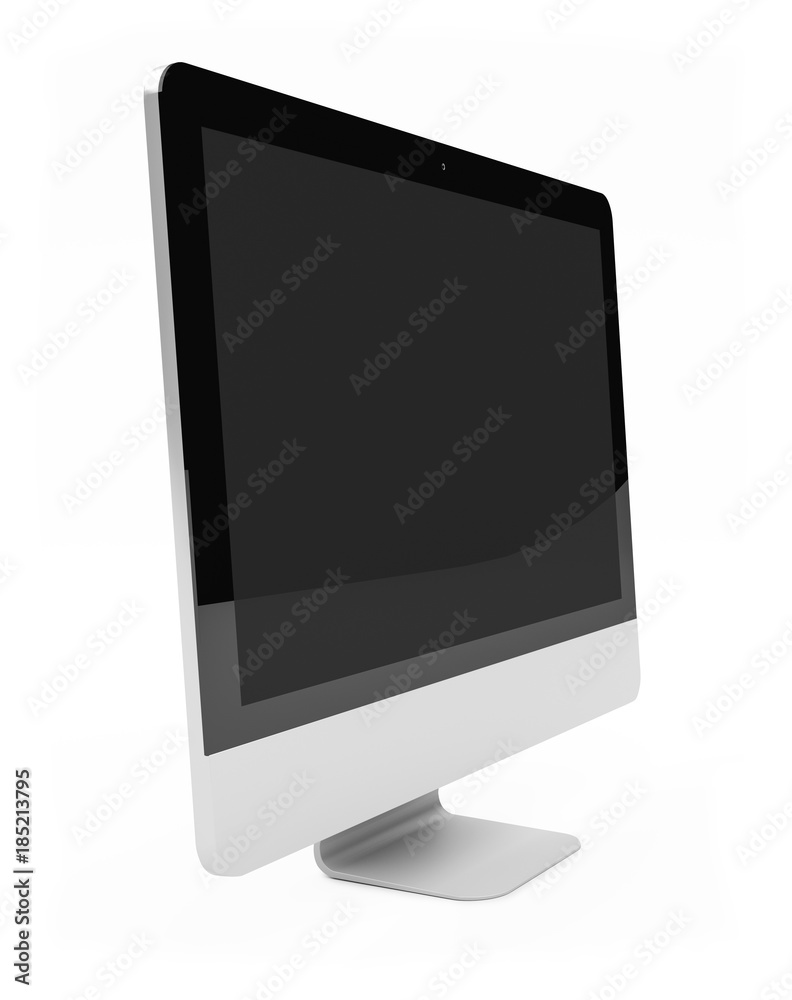 Modern computer screen on white background 3D rendering Modern computer screen on white background 3D rendering
