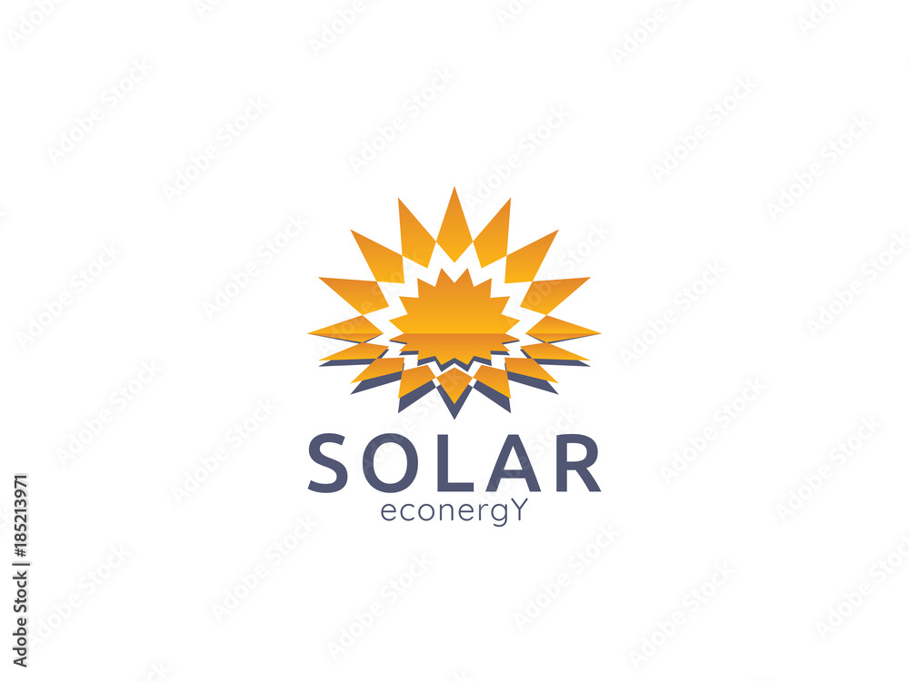 Solar panel energy logo icon. zero waste concept design Solar panel energy logo icon. zero waste concept design