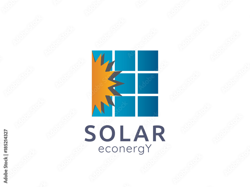 Solar panel energy logo icon. zero waste concept design