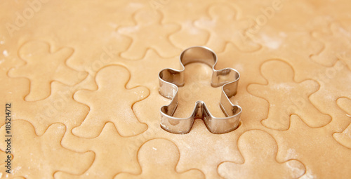 bake Christmas gingerbread cookies, cooking in the kitchen.