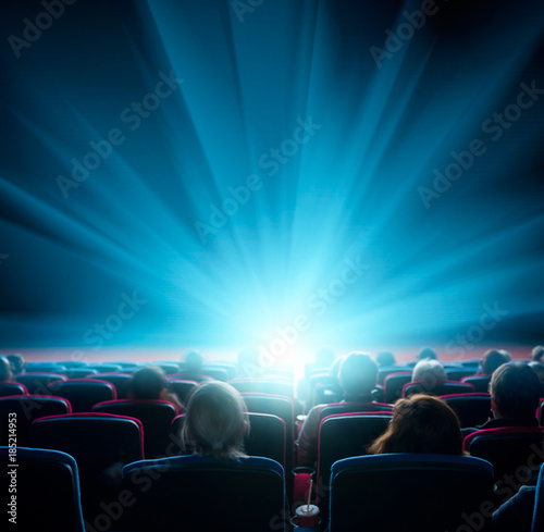 viewers watch shining light in the cinema photo