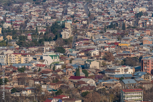 TBILISI, GEORGIA - DEC. 10, 2017 : Tbilisi old town in the afternoon taken from the hill © phichak