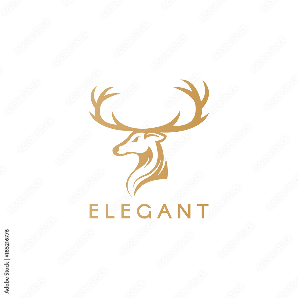 Obraz premium Deer logo. Elegant deer logotype. 