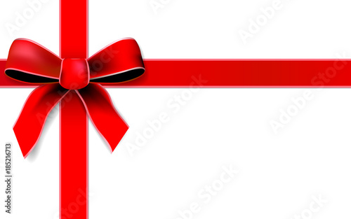 greeting card with red Bow .Vector
