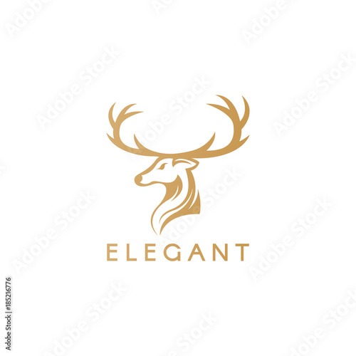 Deer logo. Elegant deer logotype. 