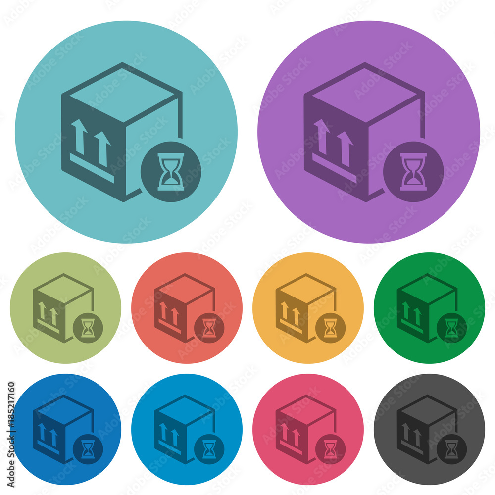 Package delivery in progress color darker flat icons Package delivery in progress color darker flat icons