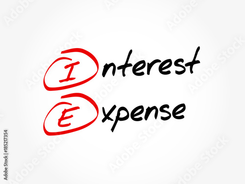 IE - Interest Expense acronym, business concept background