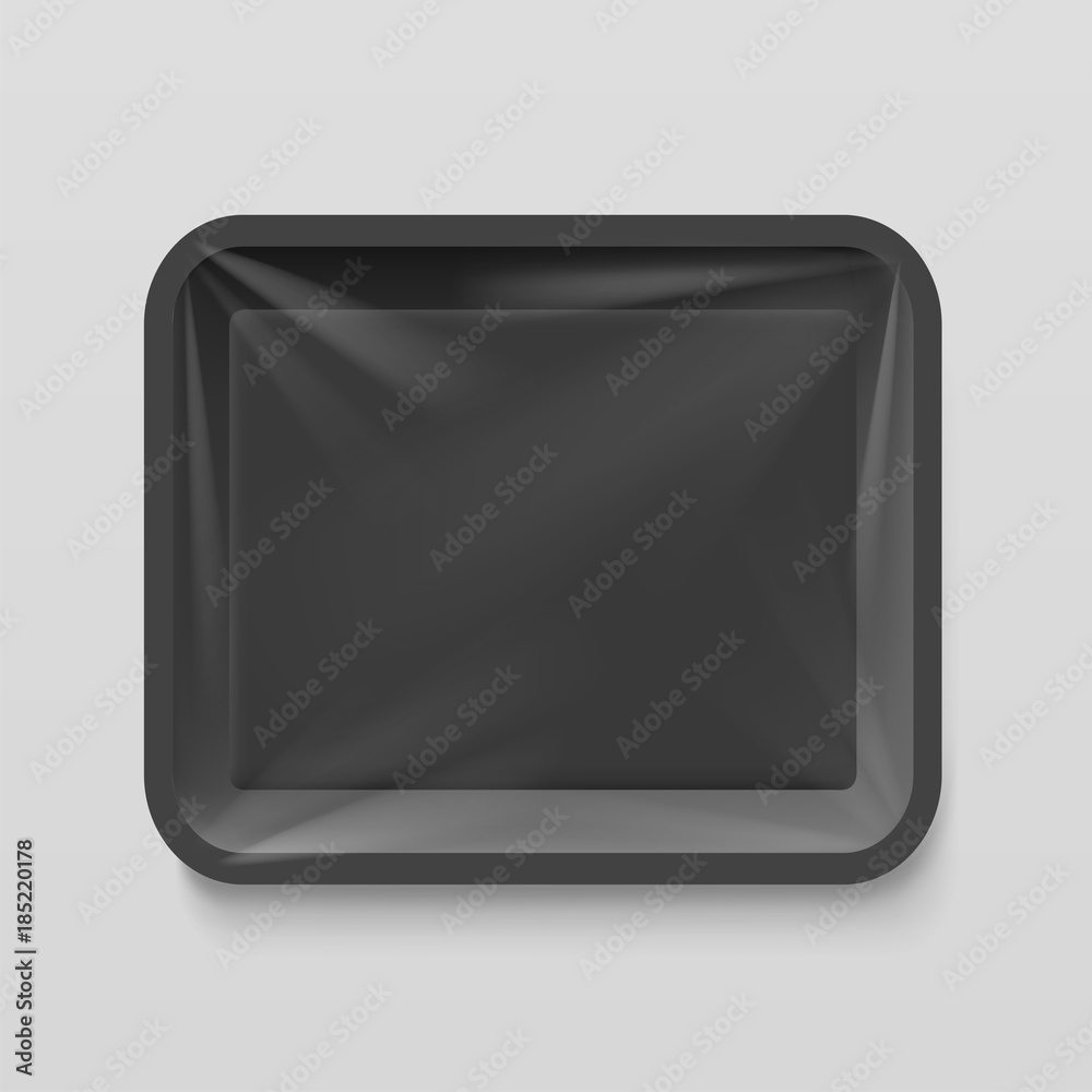 Empty plastic food container. Illustration isolated on gray background. Graphic concept for your design Empty plastic food container. Illustration isolated on gray background. Graphic concept for your design