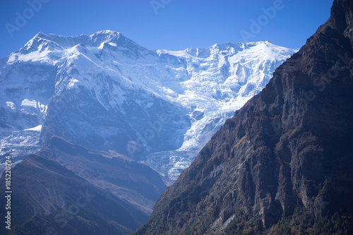 Annapurna Peak and pass in the Himalaya mountains, Annapurna region, Nepal