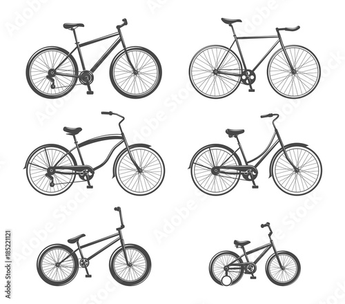 Set of bicycle icons