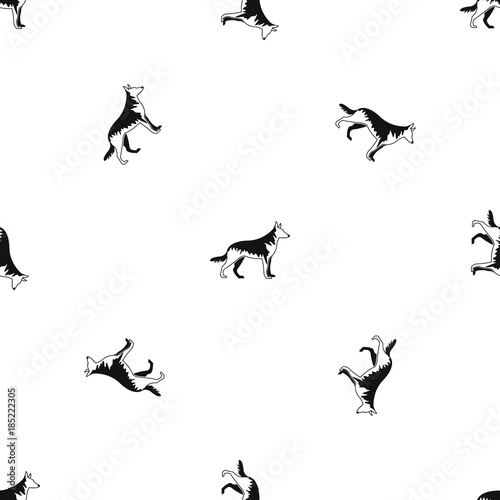 Shepherd dog pattern seamless black