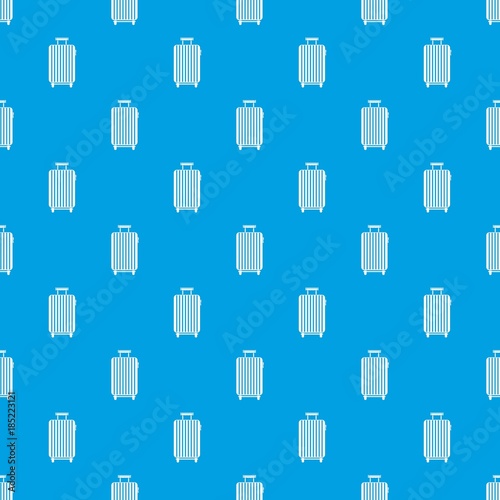 Suitcase on wheels pattern seamless blue