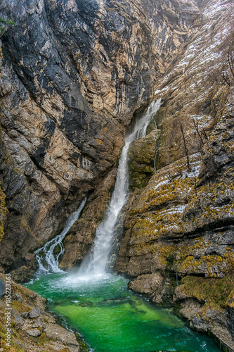 Savica waterfall in triglav national park, Slovenia