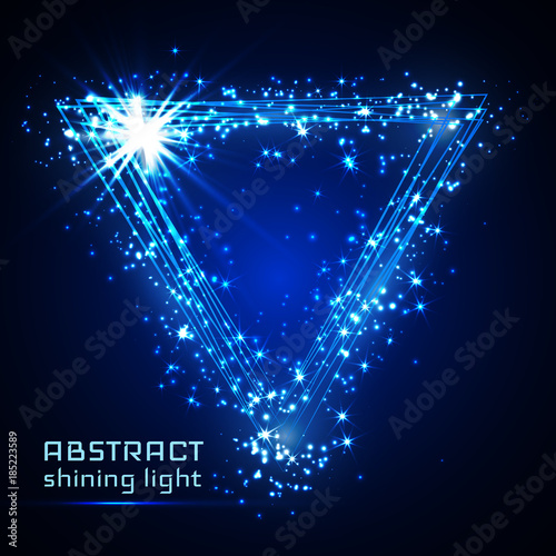 Magic triang shining frame, vector photo