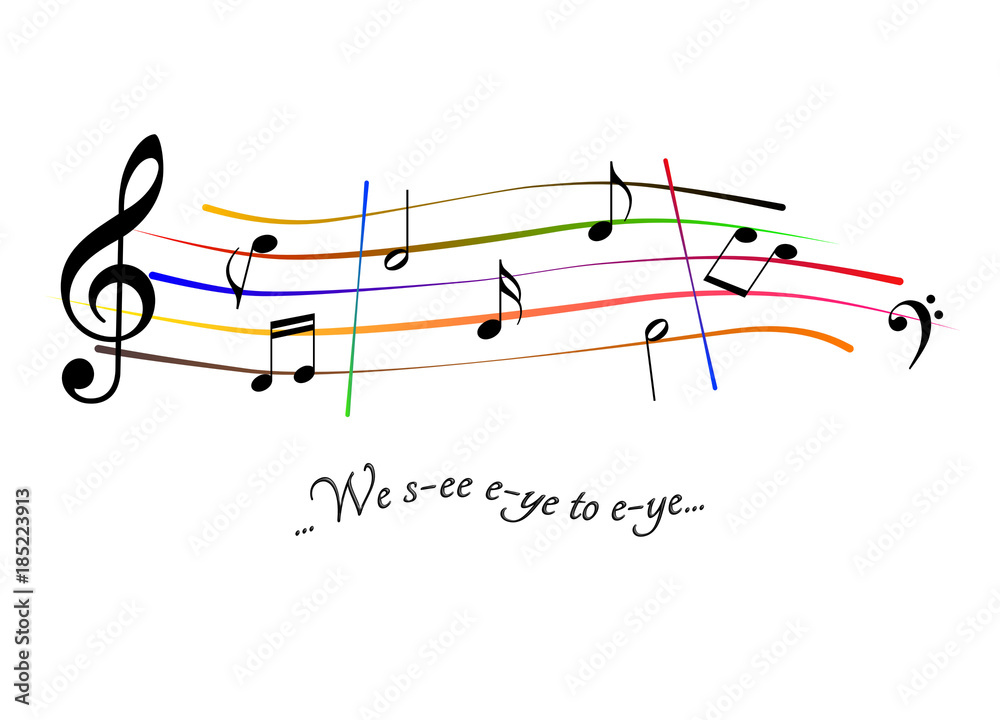 Naklejka premium Musical score We see eye to eye