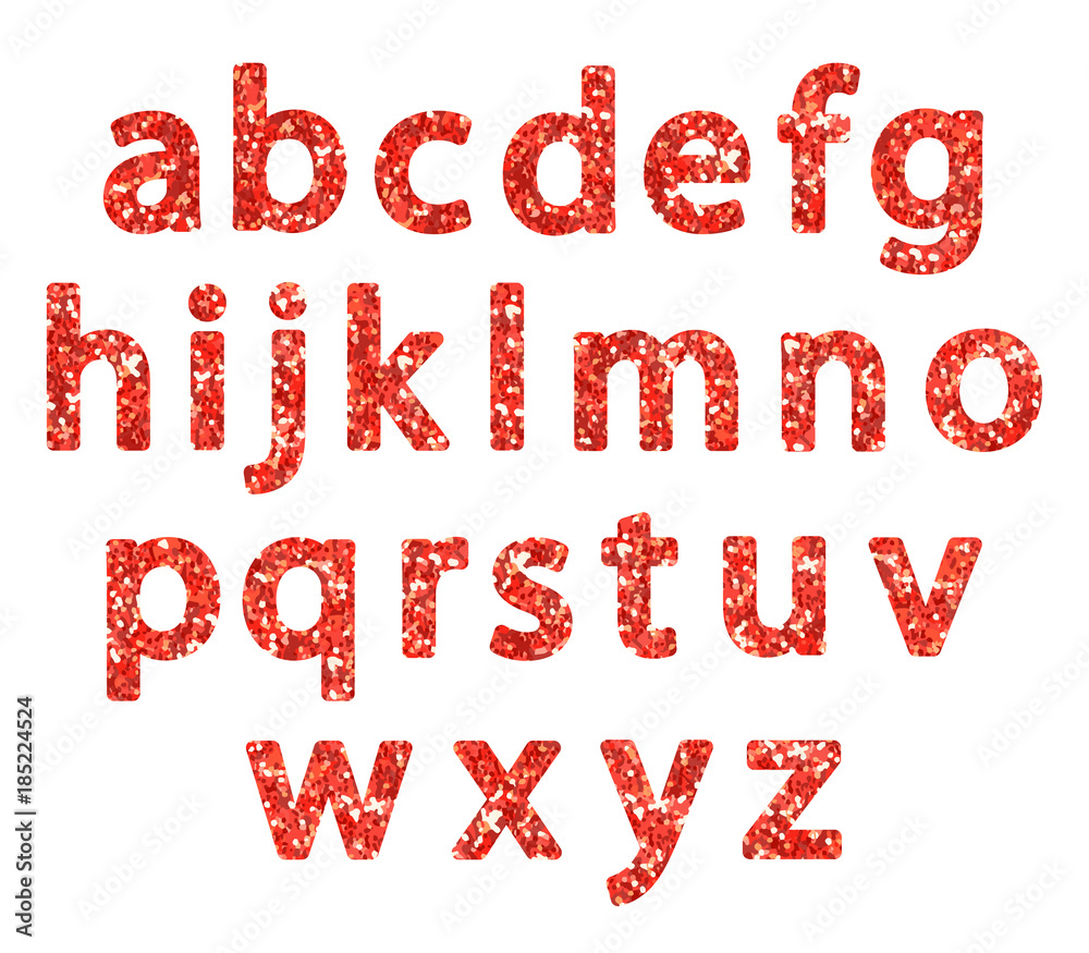 Luxury festive Red glitter sparkling alphabet letters Luxury festive Red glitter sparkling alphabet letters