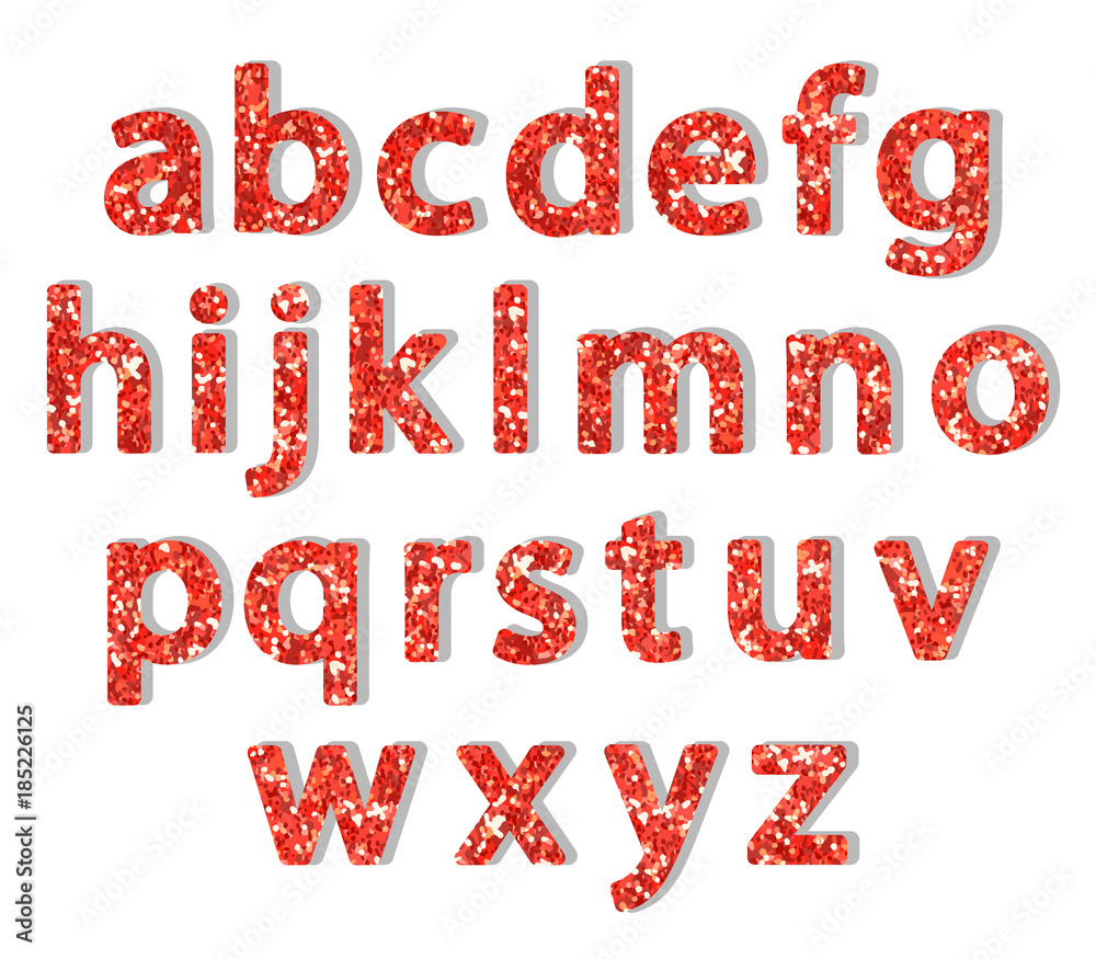 Luxury festive Red glitter sparkling alphabet letters Luxury festive Red glitter sparkling alphabet letters