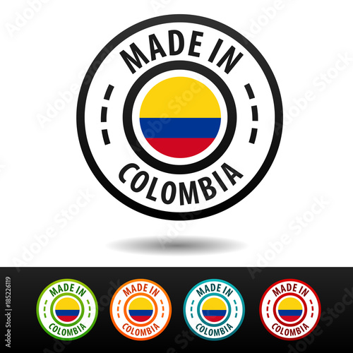 Free Download Made in Colombia badges with flag. Flat Eps10 Vector. - GFXLoad