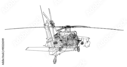 Helicopter outline. Military equipment