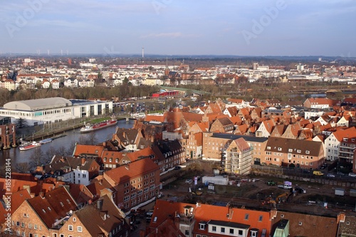 Panoramablick auf Lübeck.