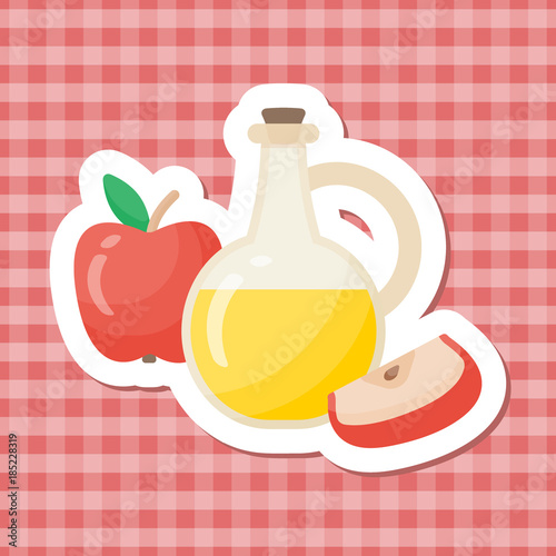 Apple cider vinegar vector flat icon
