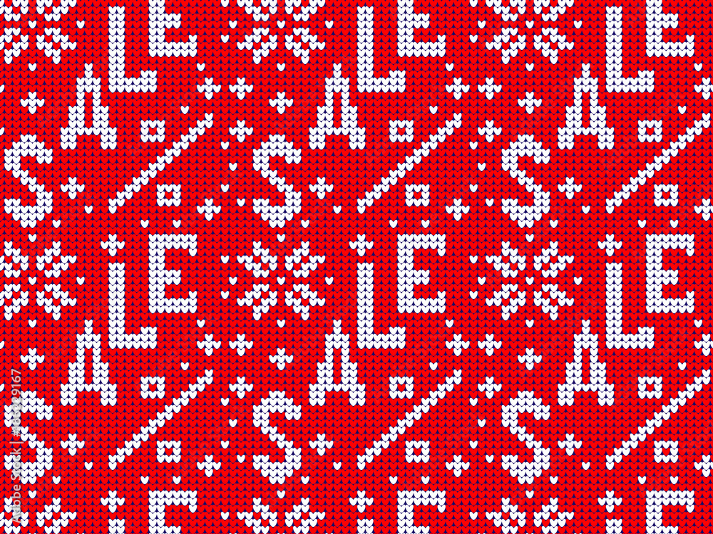 knitted banner seamless pattern for sale with beautiful snowflakes knitted banner seamless pattern for sale with beautiful snowflakes