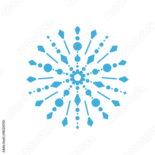 Snowflake Icon. Christmas Decoration Ornament. Mandala Style. Lines.