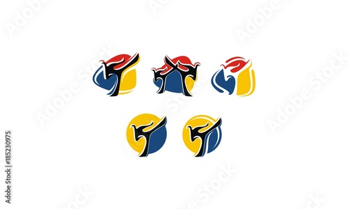 fighter, silat, taekwondo, emblem symbol icon vector logo