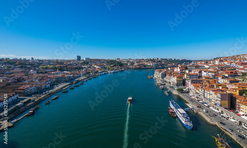 Panoramic view of colorful traditional houses of Porto, Portugal, Iberian Peninsula, Europe