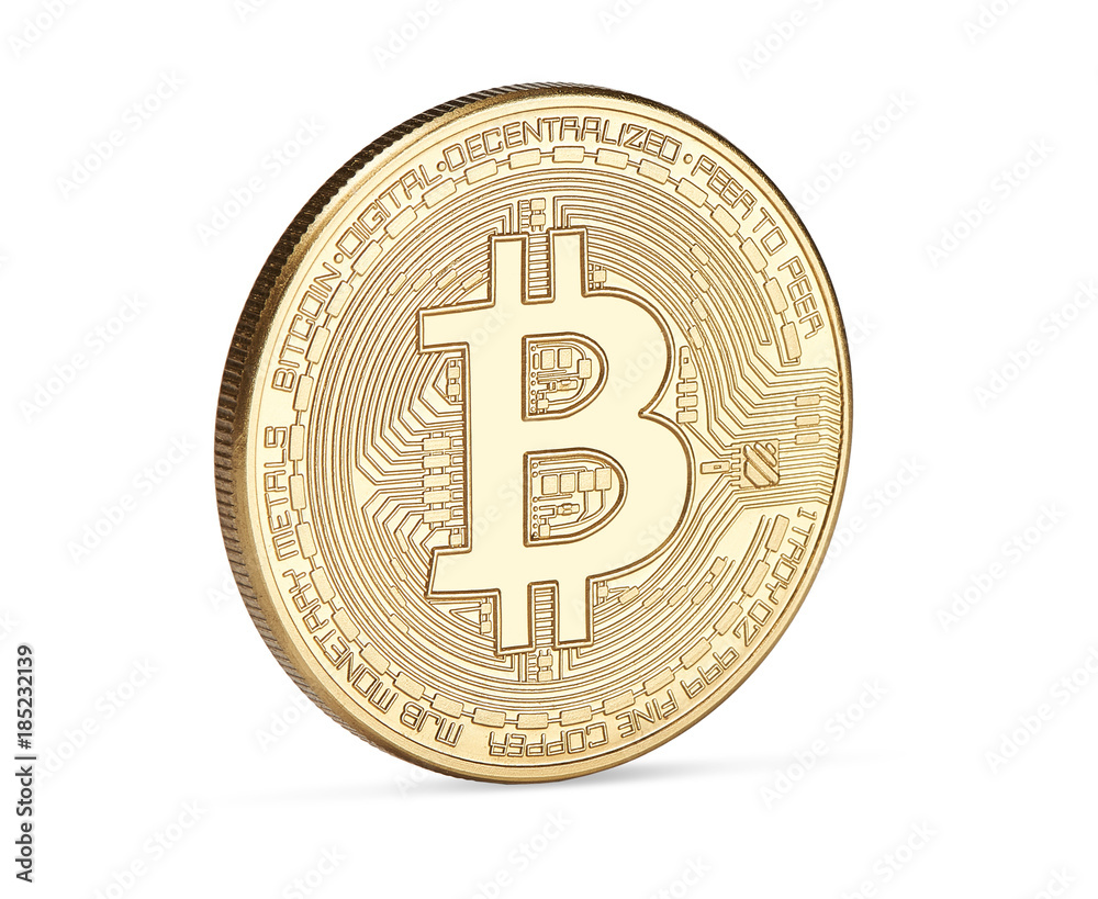 golden bitcoin isolated on white background golden bitcoin isolated on white background