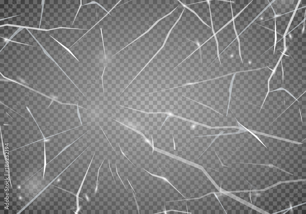 The surface texture is cracked on ice, isolated on a transparent background. Vector illustration, EPS 10. - obrazy, fototapety, plakaty 