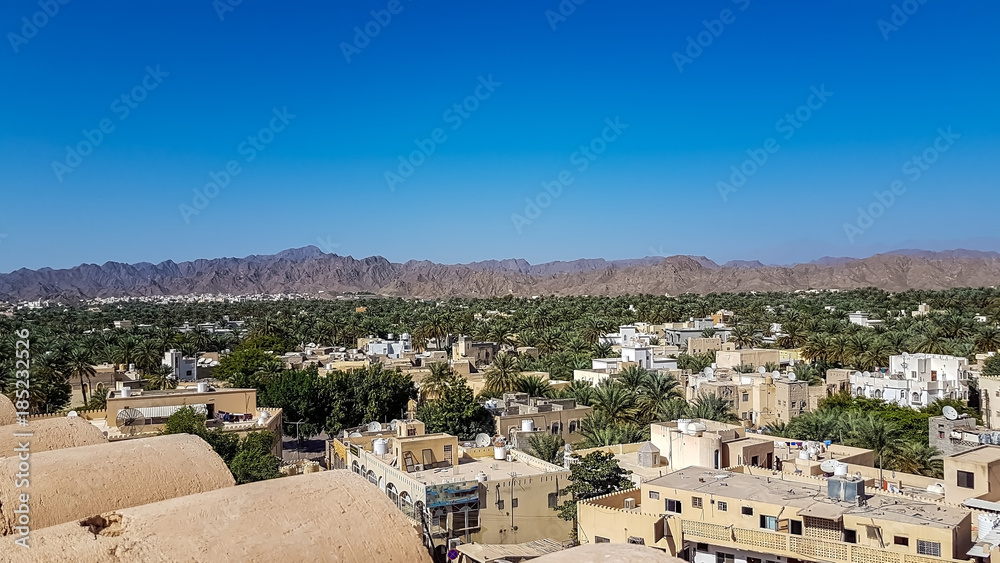 Cities and buildings of the city nizwa Oman during the trip to tourism.